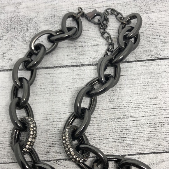 Coldwater Creek gunmetal chunky chain necklace. - Picture 6 of 7